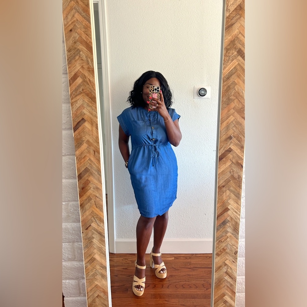 Time and True Blue Chambray Mini Dress